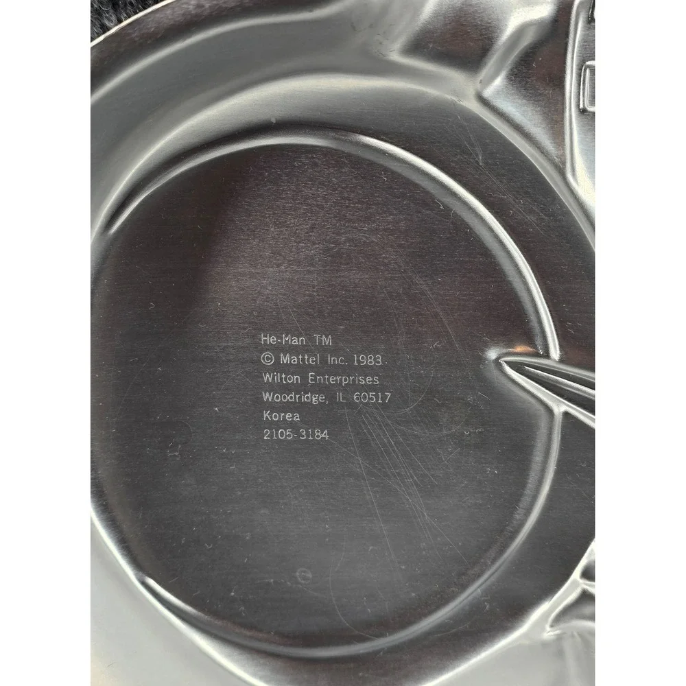 Wilton He-Man Cake Pan Vintage 1983 Silver Aluminum MOTU Masters of the Universe